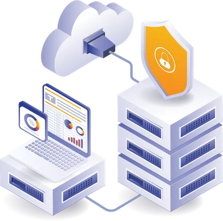 Análisis del sistema de seguridad de datos del servidor  Ilustración