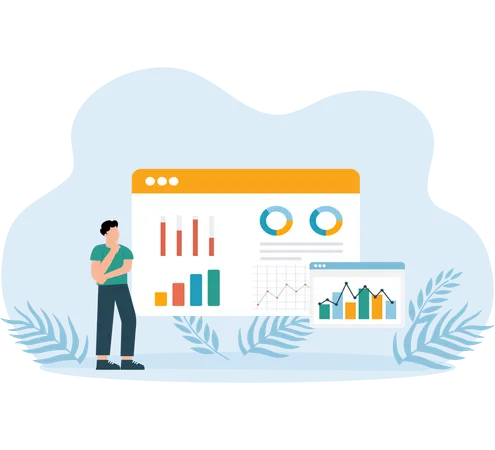 Análisis digital de datos gráficos discutidos en reunión  Ilustración