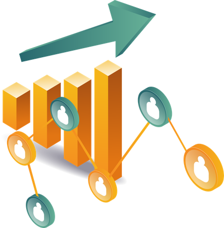 Gráfico de barras de análisis empresarial  Illustration