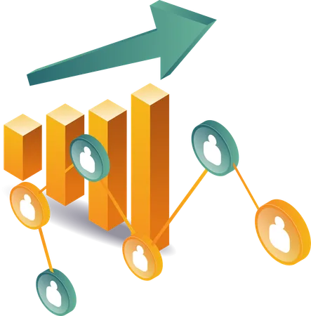 Gráfico de barras de análisis empresarial  Illustration