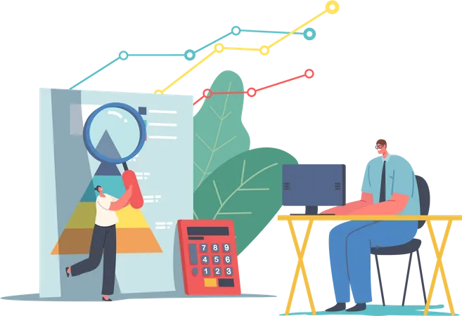 Análisis estadístico y de datos para la inversión empresarial y el seguimiento financiero  Ilustración