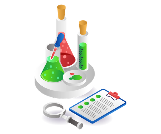 Análisis de experimentos de laboratorio.  Ilustración