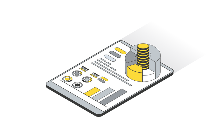 Análisis financiero en línea  Ilustración