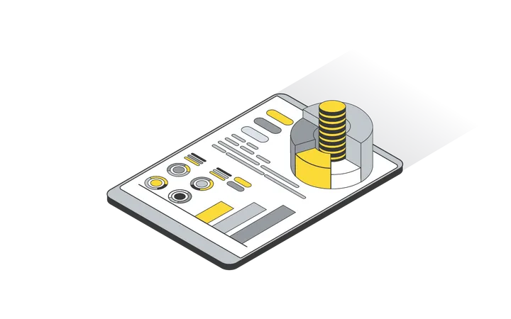 Análisis financiero en línea  Ilustración