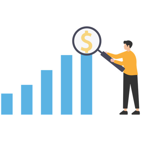 Análisis gráfico del mercado de valores  Illustration