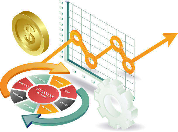 Gestión de análisis empresarial y financiero  Ilustración