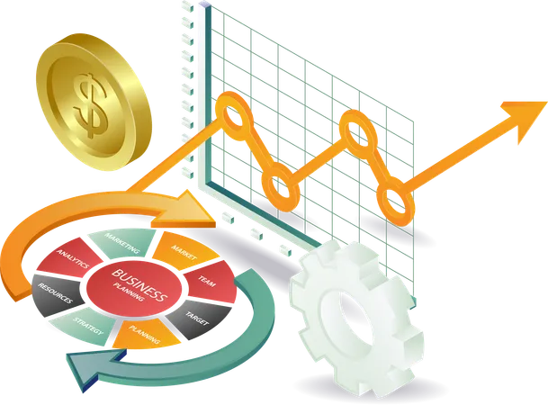 Gestión de análisis empresarial y financiero  Ilustración