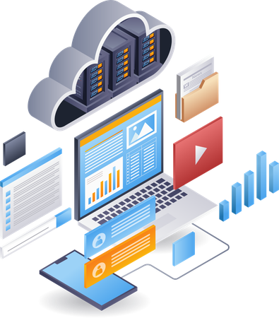 Empresa de análise de dados de informática  Illustration