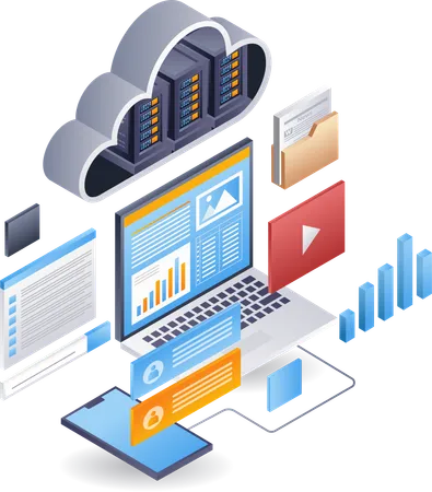 Empresa de análise de dados de informática  Illustration