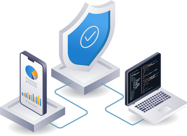 Analista de datos de servidores en la nube seguros  Ilustración