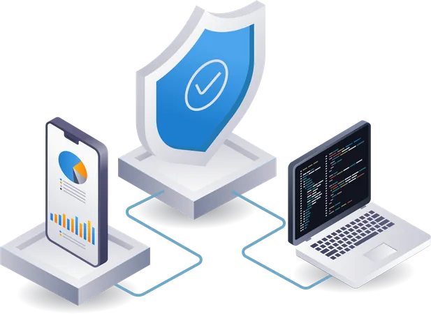 Analista de datos de servidores en la nube seguros  Ilustración