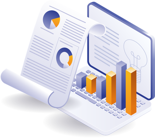 Analista de datos informáticos de gestión empresarial  Ilustración