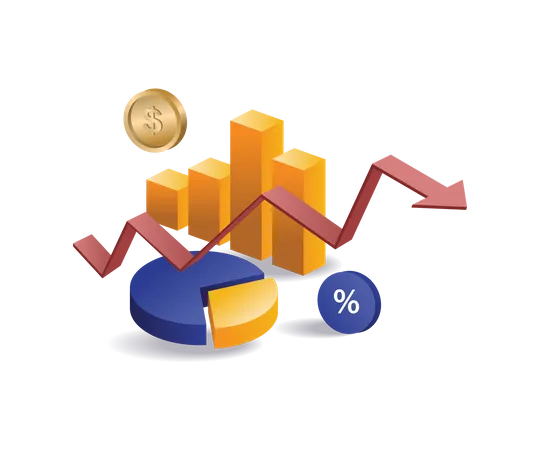 Analista de datos de porcentaje de ingresos empresariales  Ilustración