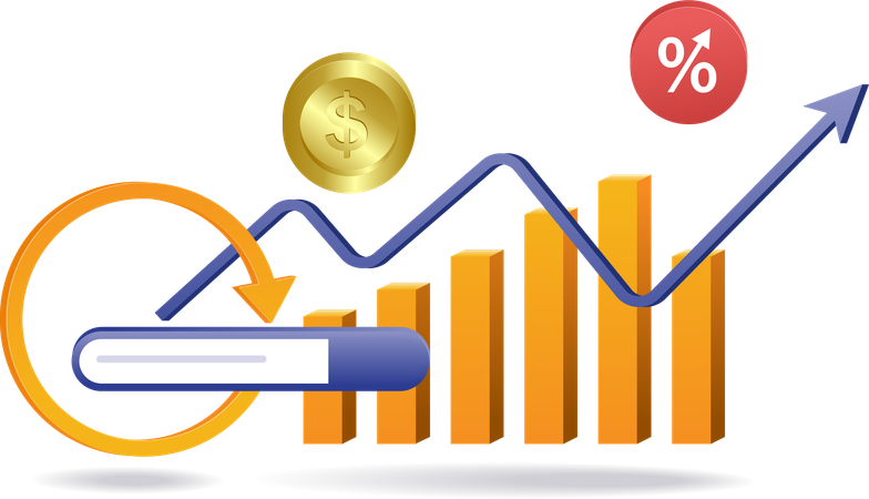 Gráfico de barras de datos del analista de desarrollo empresarial  Ilustración