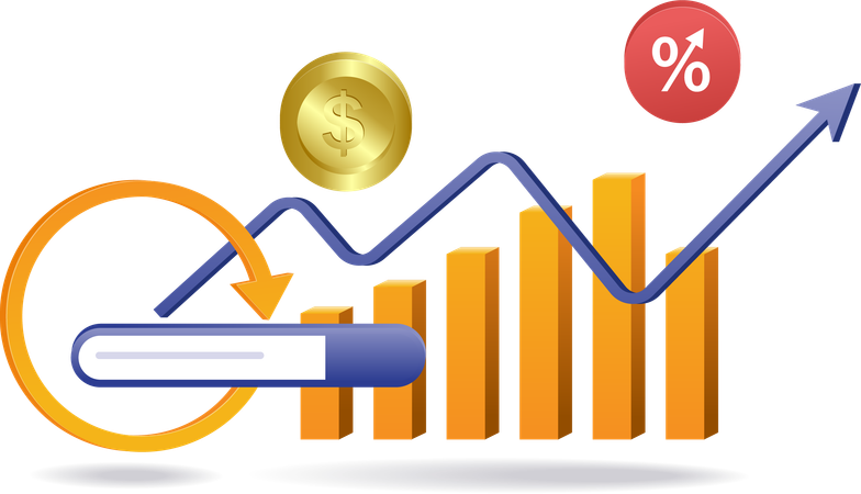 Gráfico de barras de dados do analista de desenvolvimento de negócios  Ilustração