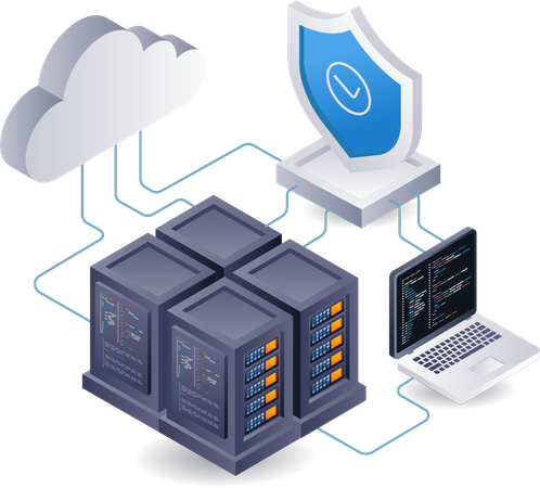 Analista de big data de seguridad de servidores en la nube,  Ilustración