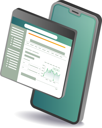 Analista de negocios de datos de teléfonos inteligentes  Ilustración