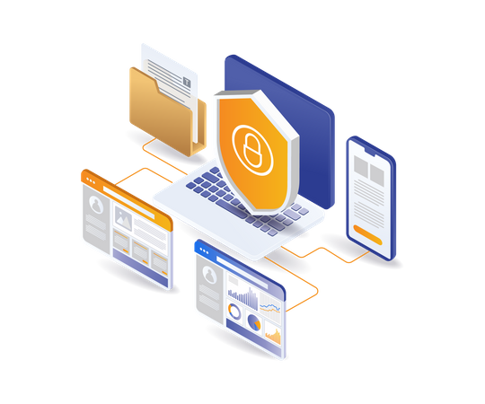 Analista de redes de servidores de seguridad de endpoints de gestión  Ilustración