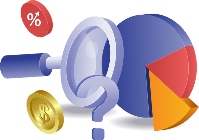 Analizando porcentajes en gráficos circulares  Ilustración