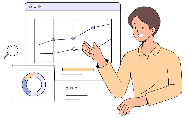 Analizando gráficos de crecimiento  Ilustración