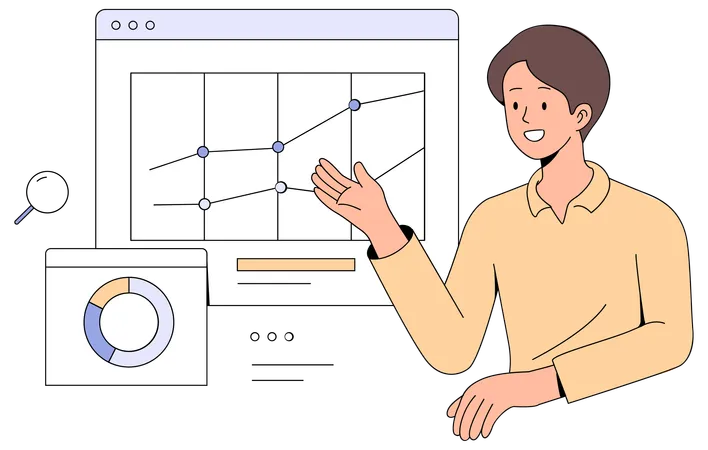 Analizando gráficos de crecimiento  Ilustración