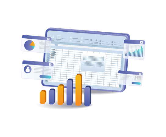 Analizar el desarrollo empresarial con la aplicación Excel  Ilustración