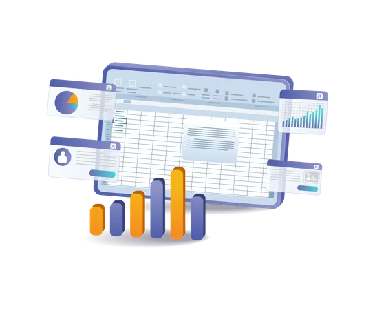 Analizar el desarrollo empresarial con la aplicación Excel  Ilustración