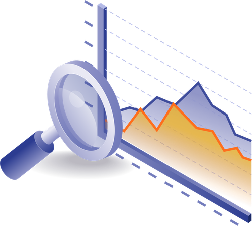 Graphique de données d'analyse commerciale  Illustration