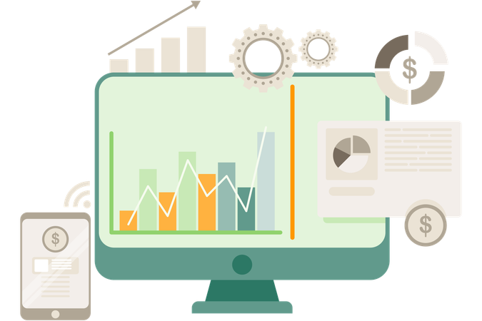 Analyse commerciale en ligne  Illustration