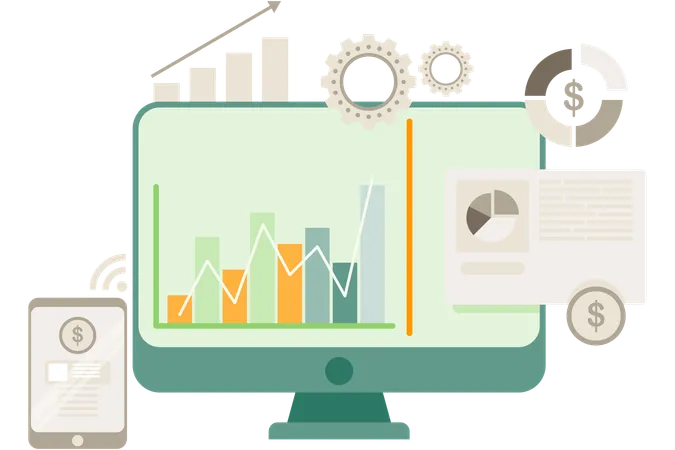 Analyse commerciale en ligne  Illustration