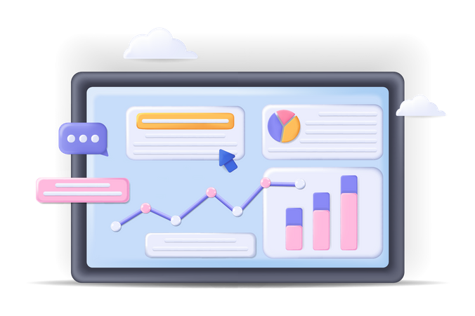Analyse commerciale en ligne  Illustration