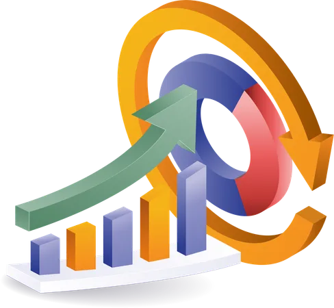 Symboles de données d'analyse commerciale  Illustration