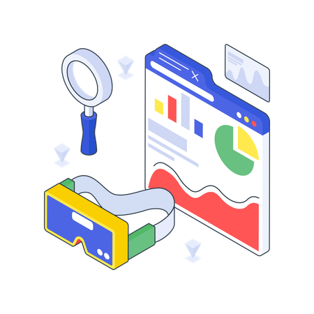 Analyse commerciale utilisant le métaverse  Illustration