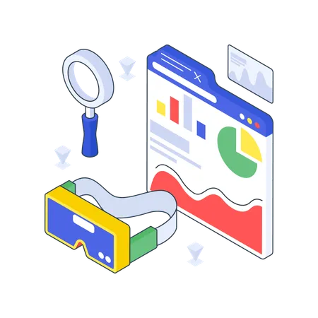 Analyse commerciale utilisant le métaverse  Illustration