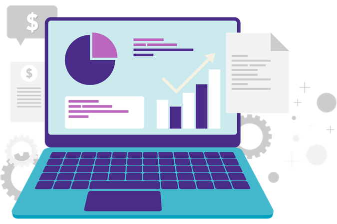 Analyse commerciale en ligne  Illustration