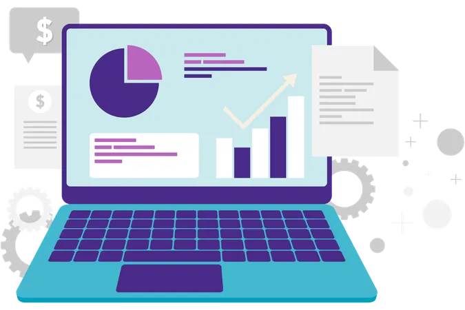 Analyse commerciale en ligne  Illustration