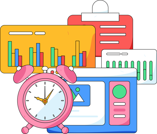 Analyse commerciale avec délai de travail  Illustration