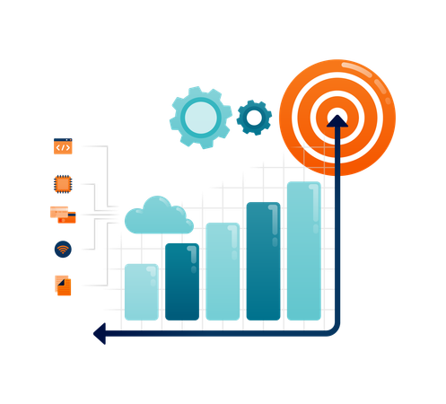 Analyse commerciale effectuée par les employés  Illustration