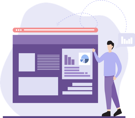 Analyse commerciale en ligne  Illustration