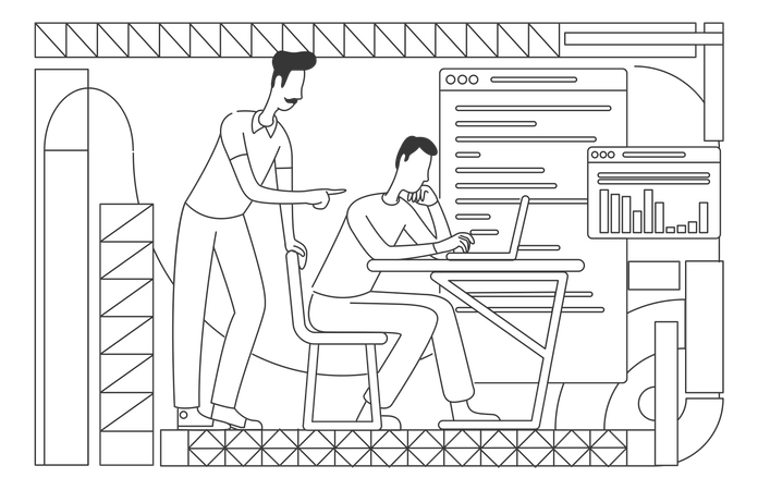 Analyse commerciale effectuant une analyse commerciale  Illustration