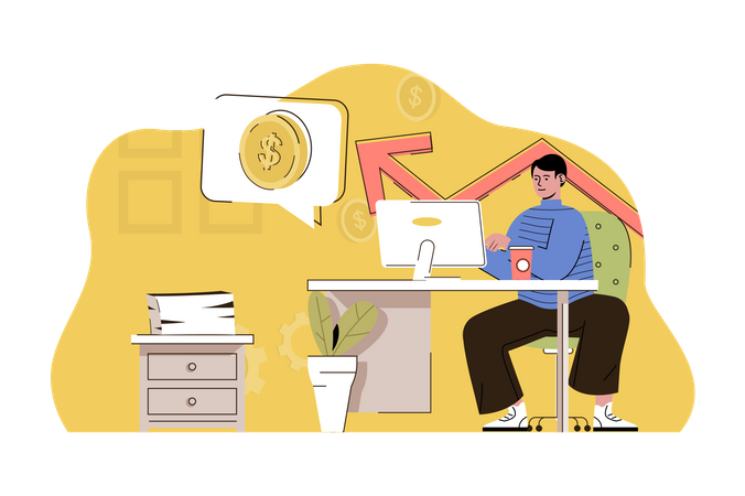 Analyse de croissance en ligne  Illustration