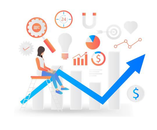 Analyse de la croissance marketing  Illustration