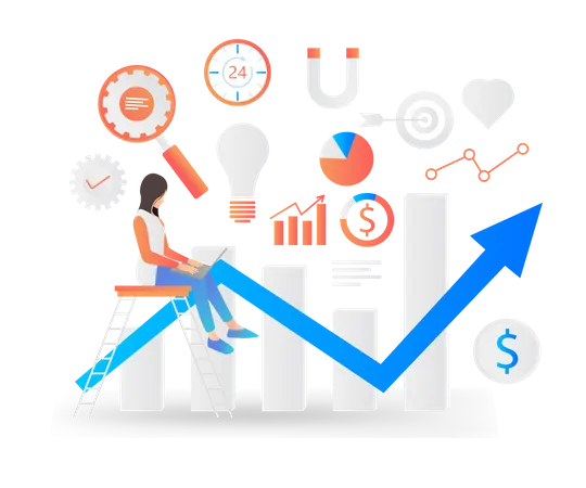 Analyse de la croissance marketing  Illustration