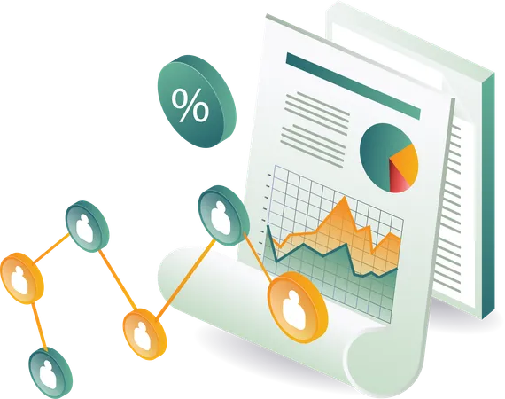 Données d'analyse du développement du réseau d'affaires  Illustration