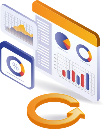 Écran de données d'analyse du développement commercial  Illustration