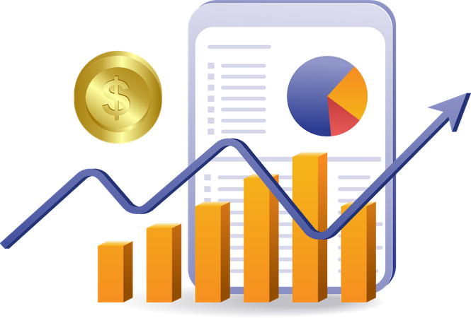 Écran de données d'analyse du développement financier de l'entreprise  Illustration