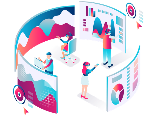 Analyse des données à l'aide de la technologie VR  Illustration