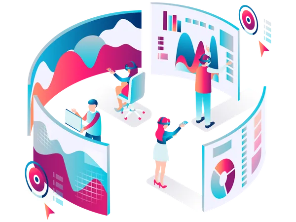 Analyse des données à l'aide de la technologie VR  Illustration