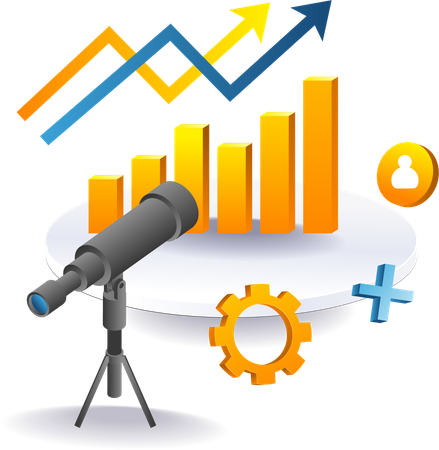 Télescope d'analyse de données pour les entreprises Illustration