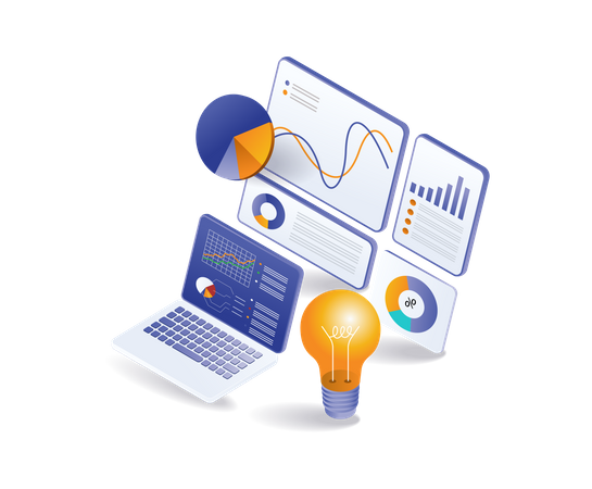 Analyse de données d'entreprise réussie  Illustration